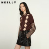 NEELLY纳俪商场同款春季新款菱格针织短袖设计上衣女减龄针织衫N25012A01037 商品缩略图0