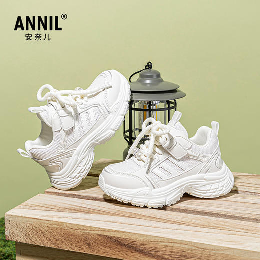 ANNIL/安奈儿女童鞋2025春季新款儿童老爹鞋宝宝厚底网面透气女孩运动鞋HG5105227 商品图1