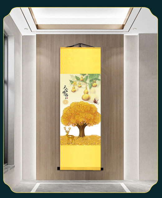 富贵吉祥葫芦画客厅办公室卷轴挂画 商品图4