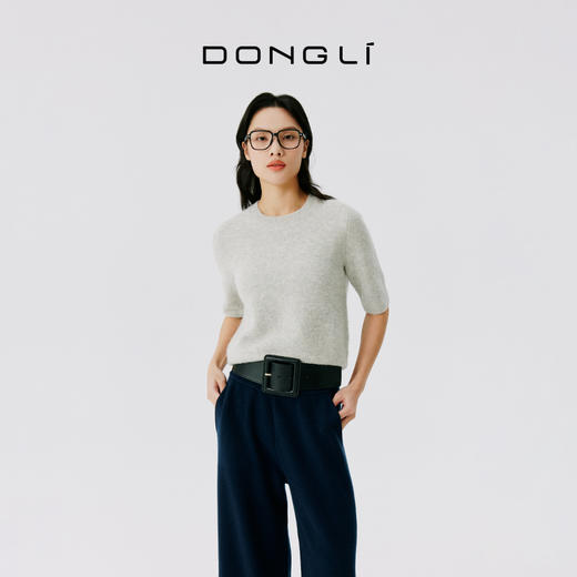 东黎 • 山羊绒女士秋冬圈圈纱圆领半袖 4852 商品图0