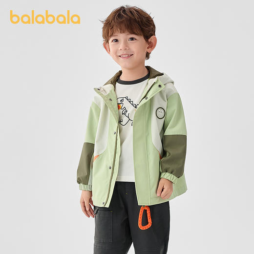 巴拉巴拉童装儿童外套男童春秋装连帽软壳衣拼色户外风趣味活泼 商品图1