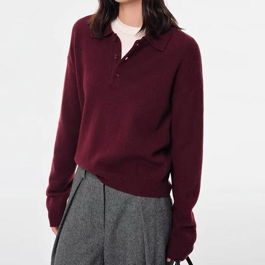 馥迦知性简约Polo针织衫 商品图1