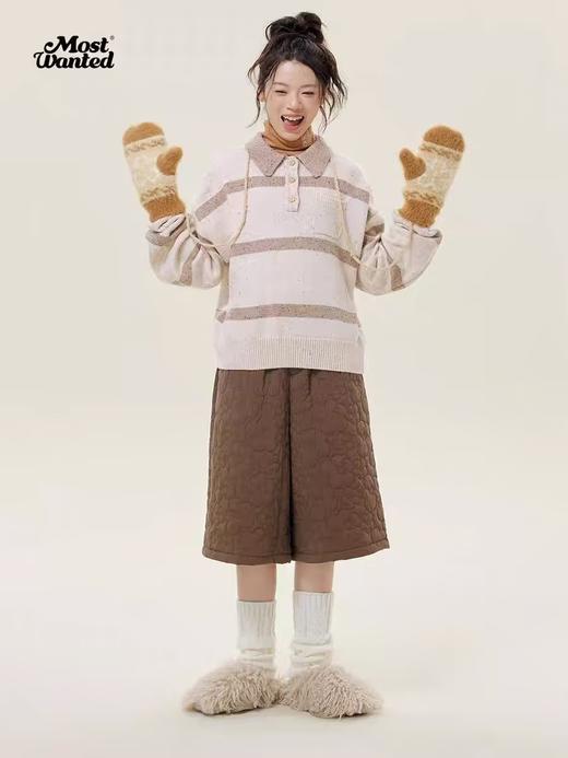 mostwantedlab彩虹/M2434164/彩点条纹针织polo毛衣 商品图3