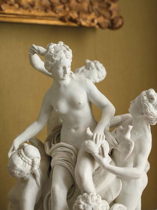 独角鹿西洋古董 19世纪法国御窑工匠Le Riche签名设计出品维纳斯梳妆主题素胎瓷人物雕塑 商品图2