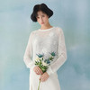 谜底套头针织衫长袖女2025春新品圆领提花微透上衣短款251MZ0396 商品缩略图0