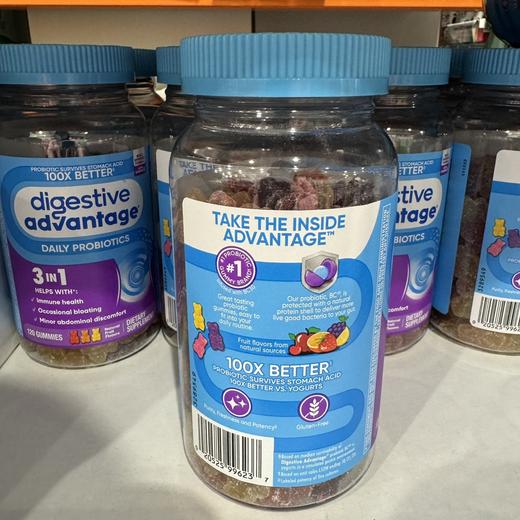 到手价219元/瓶 3岁以上的儿童成人都适用Schiff益生菌助消化软糖Digestive Advantage120粒  美国代购，无中文标签，介意慎拍 商品图2