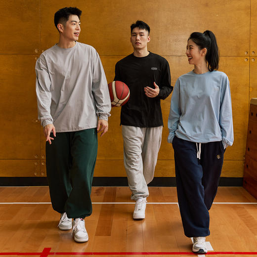 LUSHISI秋冬款末徒主题415g纯棉保暖重磅毛圈直筒针织束脚长卫裤 商品图4