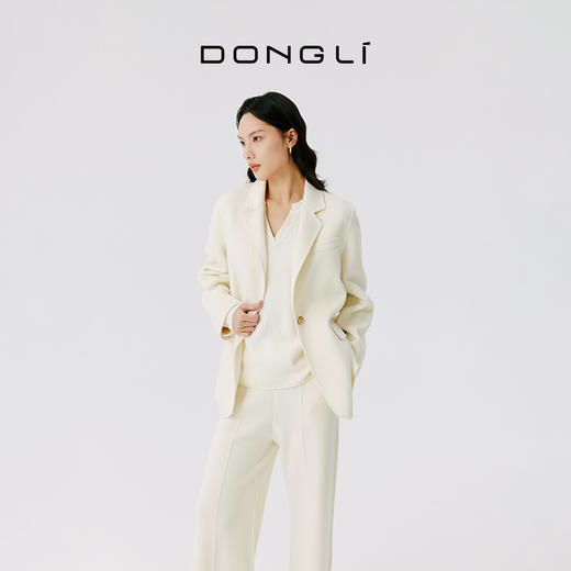 东黎 • 山羊绒女士秋冬西服领一粒扣双面羊绒呢大衣 4597 商品图2