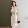 针织连衣裙洋气拼接中长款宽松大码毛衣裙 YXY17-839 商品缩略图1