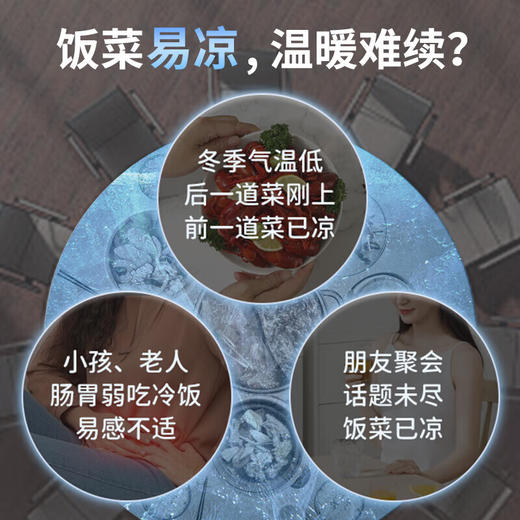 美菱（MeiLing）暖菜板家用热菜板饭菜保温板多功能智能预约定时恒温饭菜加热器保温桌垫可旋转 80cm 商品图1