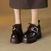 【预售5天】真皮厚底增高小皮鞋女新款爆款复古乐福鞋英伦风系带皮带扣女单鞋MQE&G144-1 商品缩略图1