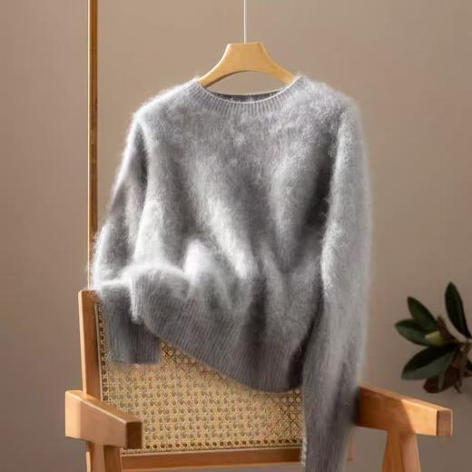 【源头工厂】100纯山羊绒一线成衣无缝拉绒圆领超A级针织衫毛衣 商品图7