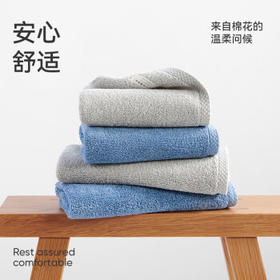 洁玉100g毛巾 A类新疆棉洗脸巾男士3A级抑菌面巾纯棉洗澡巾 2条蓝+灰