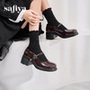 Safiya/索菲娅2025法式复古玫瑰金属扣方头粗方高跟浅口玛丽珍鞋SFD1111246 商品缩略图1