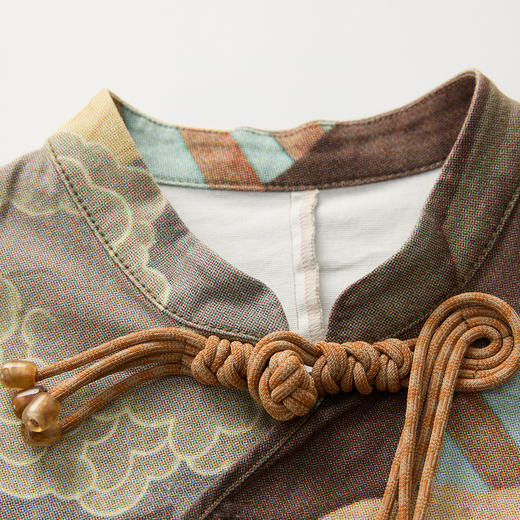 谜底新中式连衣裙短袖女2025春新品主题印花设计感短裙251ML0040 商品图3