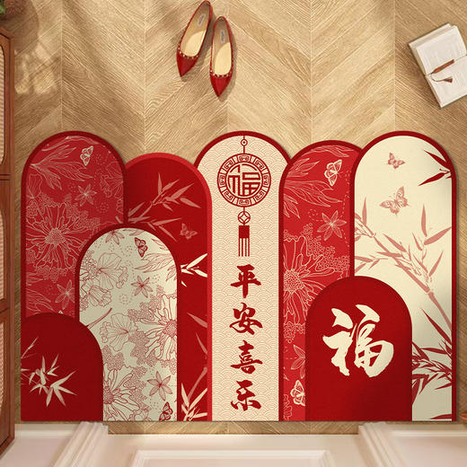 「数款可选！新古风」中古风入户门地垫 换鞋区耐脏易打理脚踏垫玄关门口吸水硅藻泥地垫居家日用布艺 商品图3