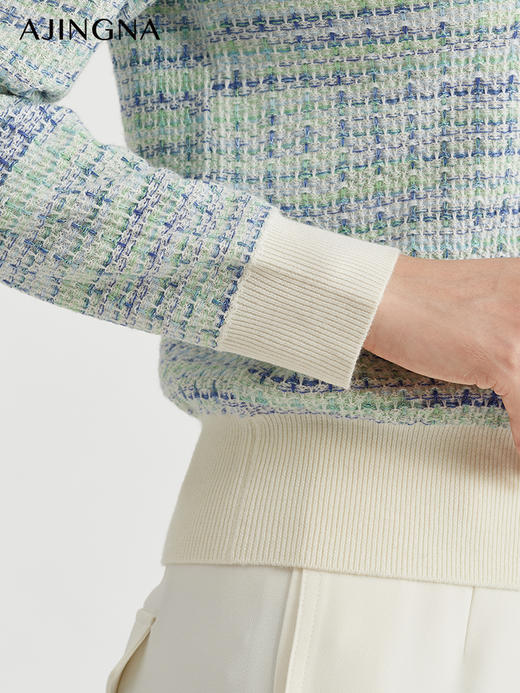 【商场同款】阿菁娜撞色经典高领套头毛衫A29Q301055 商品图4