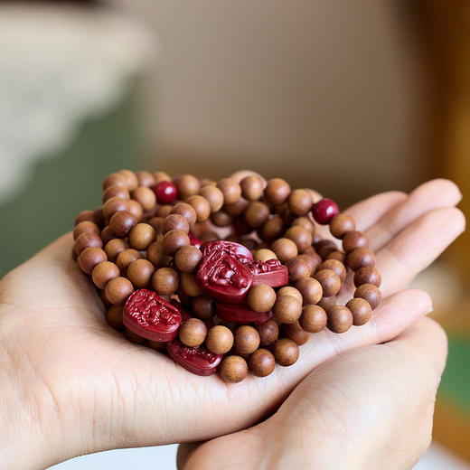 【芭比檀紫金砂生肖守护佛手串】敦煌生肖守护神手串 芭比檀朱砂本命佛串珠 商品图5