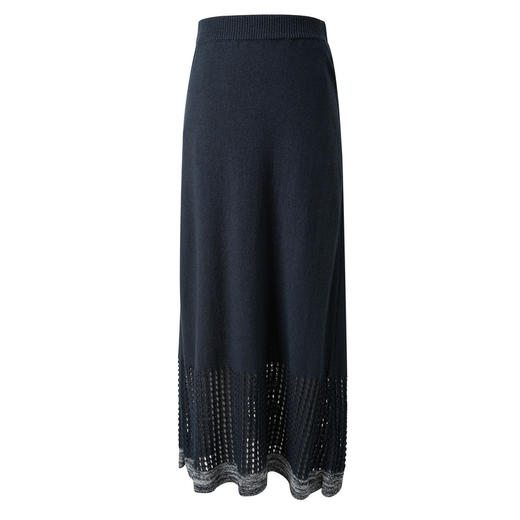 三彩【织影流光】2025春季新款新中式高腰半身裙镂空针织长裙C 商品图4