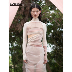 【UN MORCEAU×LABELHOOD】蕾虎镂空印花高领插肩上衣女