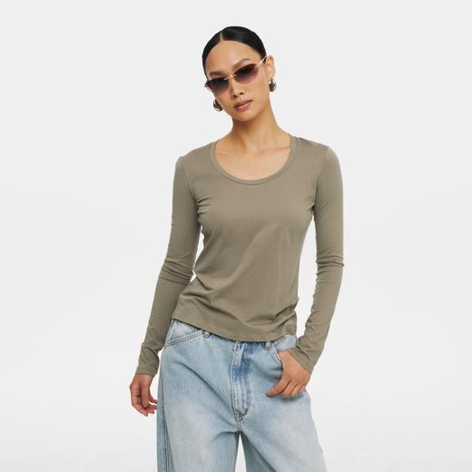 oneup大U领薄长袖T恤 商品图2