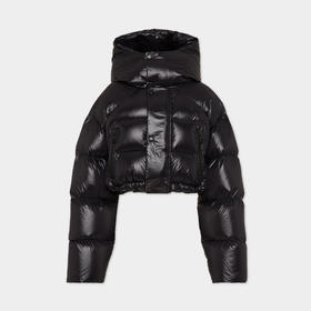 DSQUARED2 女士徽标绗缝连帽羽绒服 黑色 S80AM0040 S60518 900