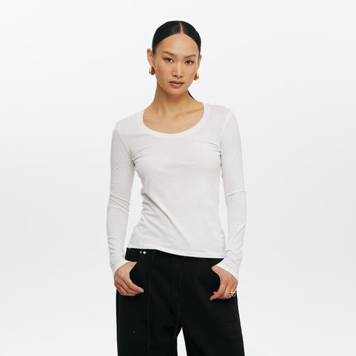 oneup大U领薄长袖T恤 商品图1