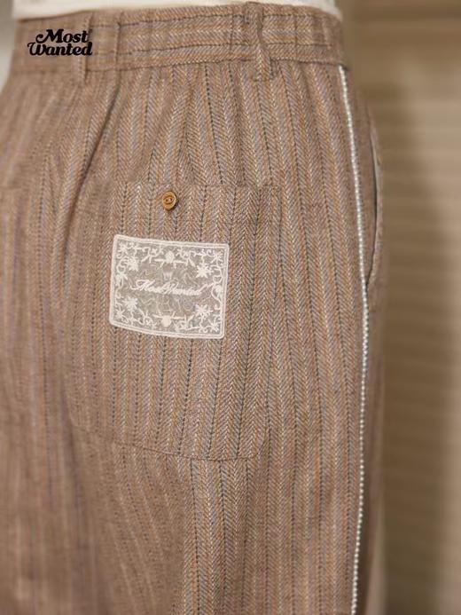 mostwantedlab彩虹/M2434102/条纹毛呢基础休闲西装裤 商品图3