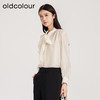 oldcolour春新款法式简约气质设计感系带薄款长袖衬衫女Q120118A1 商品缩略图1