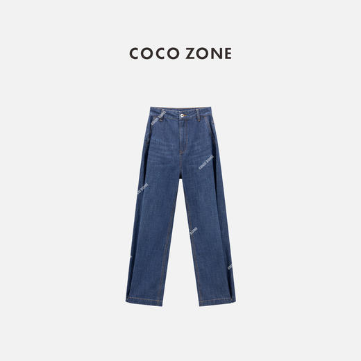 COCO ZONE 复古薄款牛仔裤宽松显瘦直筒阔腿裤CC1C1598 商品图0
