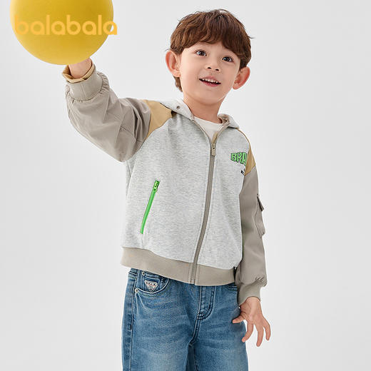 巴拉巴拉童装男童外套2025春季新款连帽上衣拼色户外 商品图1