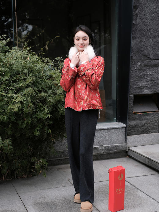 盛唐牡丹 |宋锦散花纹夹棉外套 商品图9