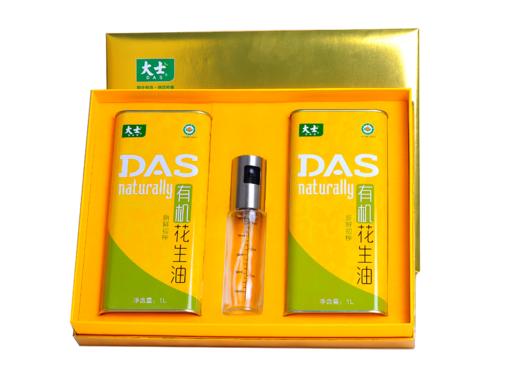 大士新鲜初榨有机花生油铁罐礼盒1L*2/件 商品图0