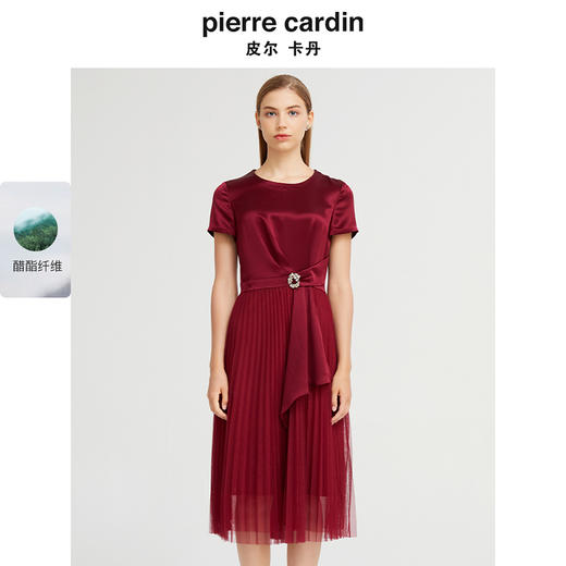 皮尔卡丹女装夏季新款通勤柔美宴会礼服连衣裙P1203D1042R5 商品图0