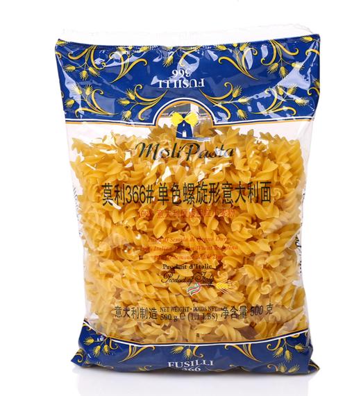 莫利366#单色螺旋形意大利面500g意大利面螺旋状通心粉休闲方便面西餐 商品图6