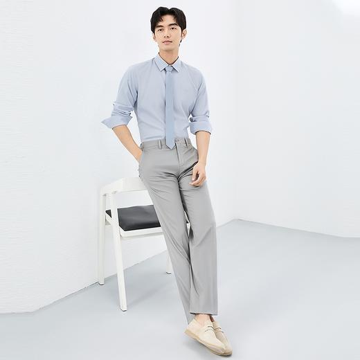 【含桑蚕丝】柒牌方领长袖衬衫男士2025春季新款休闲百搭提花衬衣128A70510 商品图3