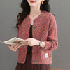 CC-103-A990小个子针织外套女士2025春秋装新款洋气花纱短款毛衣开衫外搭上衣 商品缩略图0