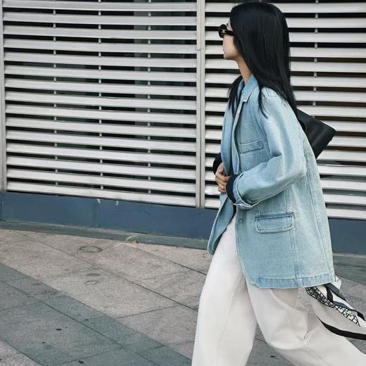 顺丰包邮65837洛诗琳舒适显瘦做旧复古牛仔西装871 商品图3