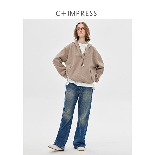 西嘉|土耳其进口纯棉水洗牛仔裤女2025春季新款复古显瘦直筒裤子（KZ2501043） 商品图2