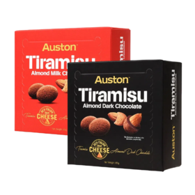 Auston提拉米苏味扁桃仁黑巧克力/牛奶巧克力65g 醇香味浓饱满扁桃仁 045537/045536