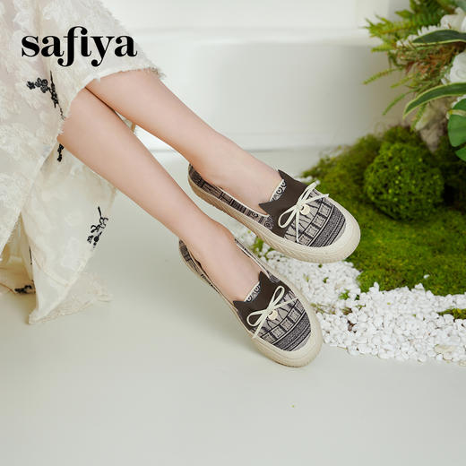 Safiya/索菲娅2025春新款猫咪复古百搭厚底懒人休闲渔夫鞋 SFD1112243 商品图6