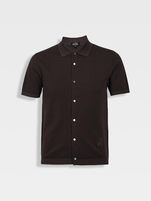 callisto松弛系列咖色棉混纺T恤 商品图0