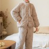 特厚三层夹棉睡衣秋冬法式新款套装冬毛兔貂开衫宽松可外穿家居服 商品缩略图4