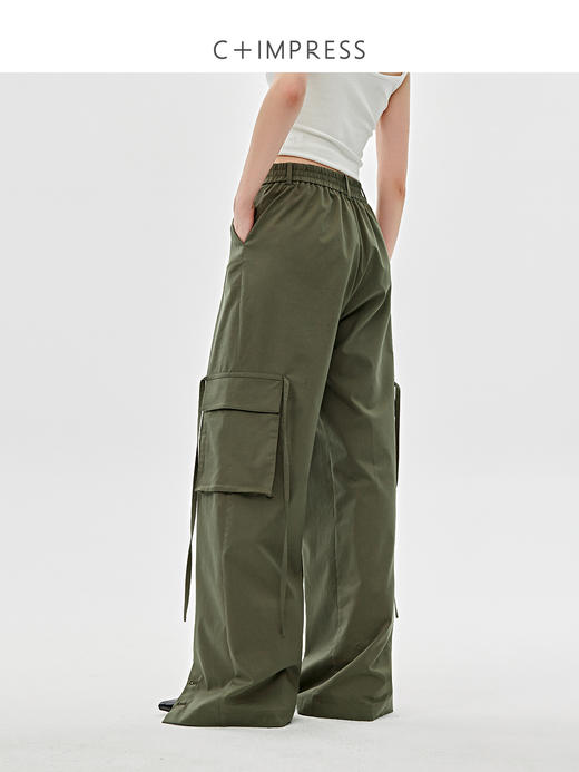 西嘉|天丝棉酷飒风休闲工装裤女2025春季新款大口袋设计阔腿裤子（KZ2501006） 商品图1