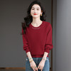 CC-BSM-729春季新款女士针织衫小个子拼接长袖宽松遮肉上衣打底 商品缩略图0