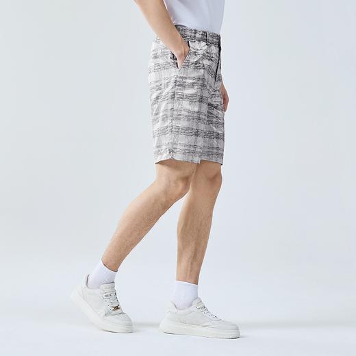 柒牌男式休闲短裤夏季新款时尚潮流格纹提花中青年休闲百搭直筒裤128H73890 商品图2