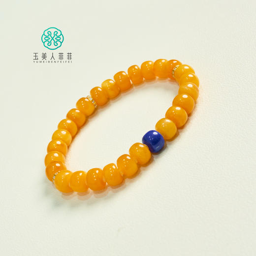 玉美人菲菲/S925蜜蜡单圈老型珠手串约8mm 商品图0