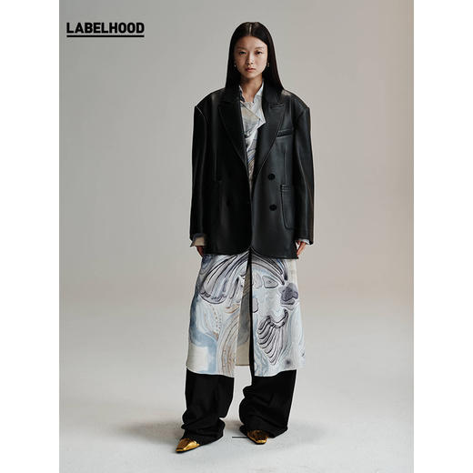 【HIDEMI×LABELHOOD】联名款简约羊皮西装上衣外套 商品图0
