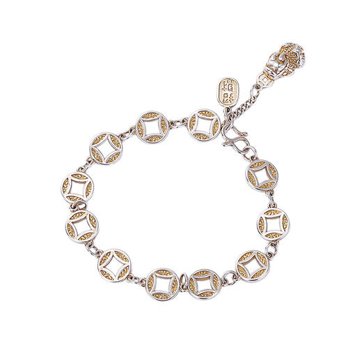 【貔貅纳福】S999银足银描金铜钱古风大气招财手链【CW-SL11758】 商品图4