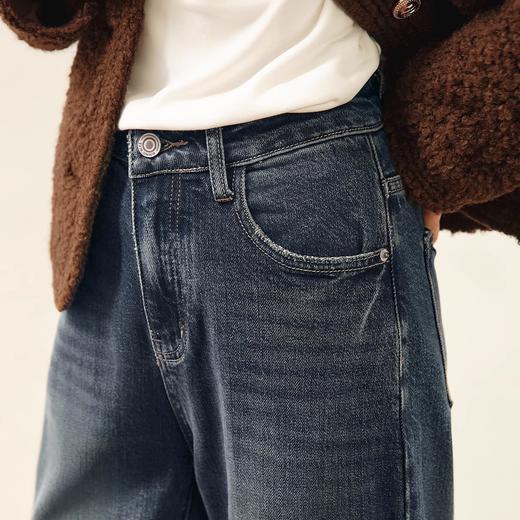 OLrain欧芮儿水泥灰牛仔裤女冬季2024年新款慵懒风窄版休闲阔腿裤 商品图4